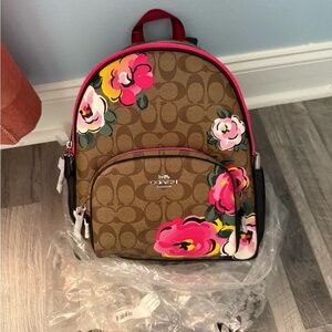 Coach Floral Brown Backpack